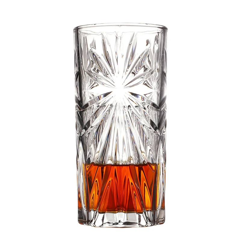 310ml/320ml Cocktail Glass Collins Cups Diamond Flower Painting Drinkware Transparent Crystal Glass Tumbler Coffee Cup Juice Cup
