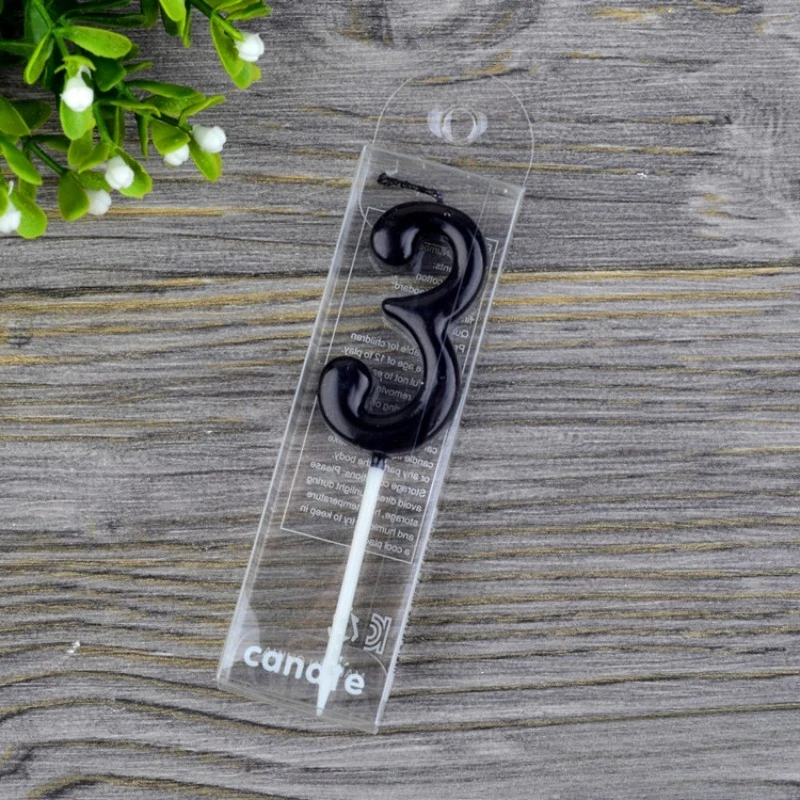 Number Birthday Candles 1 2 3 4 5 6 7 8 9 0 Black Color for Cake Party Supplies Decoration Cake