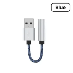 Universal USB - C to 3.5mm Audio Jack Adapter - Headphone & Mic Compatible Converter Cable (USB TO 3.5MM Blue)
