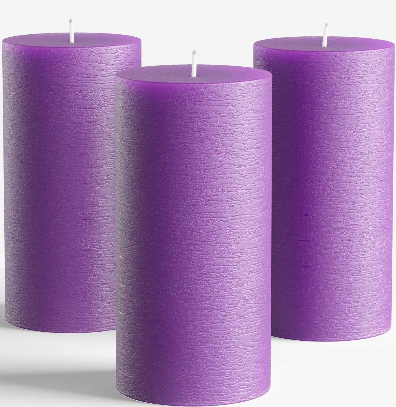 Set of 3 Pillar Candles 3" x 6" Unscented Handpoured Weddings, Home Decoration, Restaurants, Spa