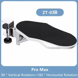 Ergonomic Foldable Desk Arm Rest with Rotating Mouse Pad and Wrist Support (White Folding rotate)