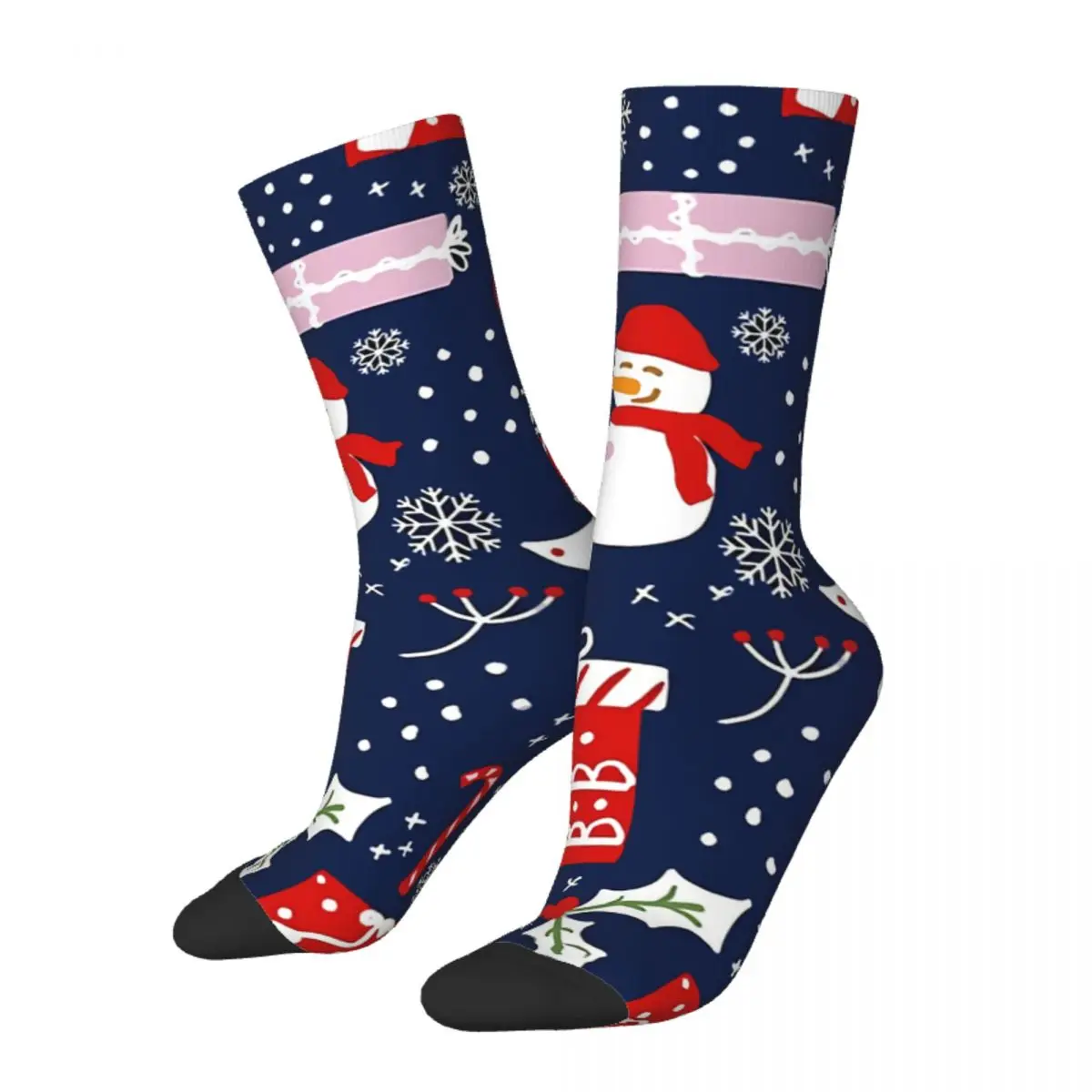 

Hip Hop Vintage Winter Crazy Men's Socks Merry Christmas Unisex Harajuku Seamless Printed Novelty Happy Crew Sock Boys Gift