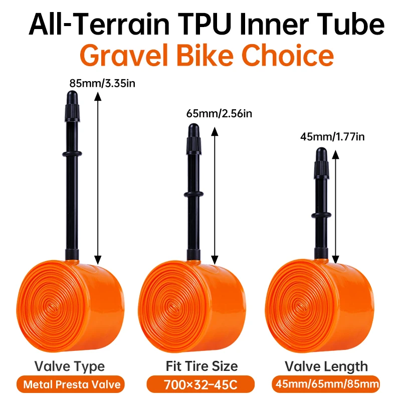 Puncture-Resistant TPU Gravel and Off-Road Bike Inner Tube with French Valve
