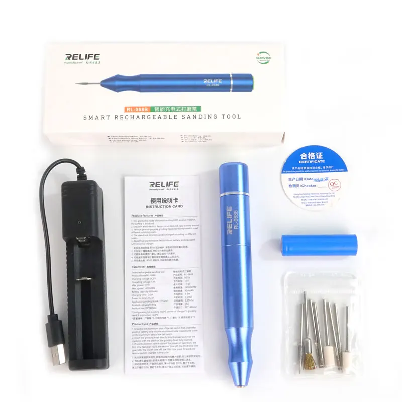 RELIFE Mini Electric Polishing Pen RL-068B Grinding Engraving Kit for  Motherboard IC Dot Matrix Repair