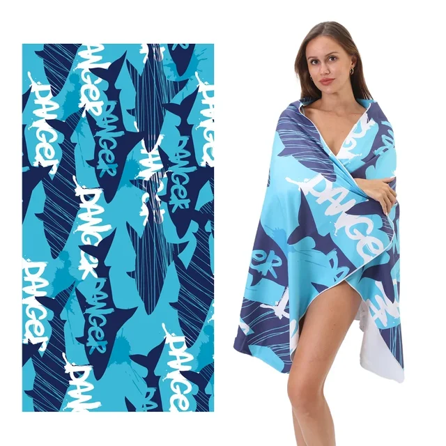 Portable Quick-Drying Beach Towel – 80x160cm Water Absorbent Sports Towel with Mesh Bag 1