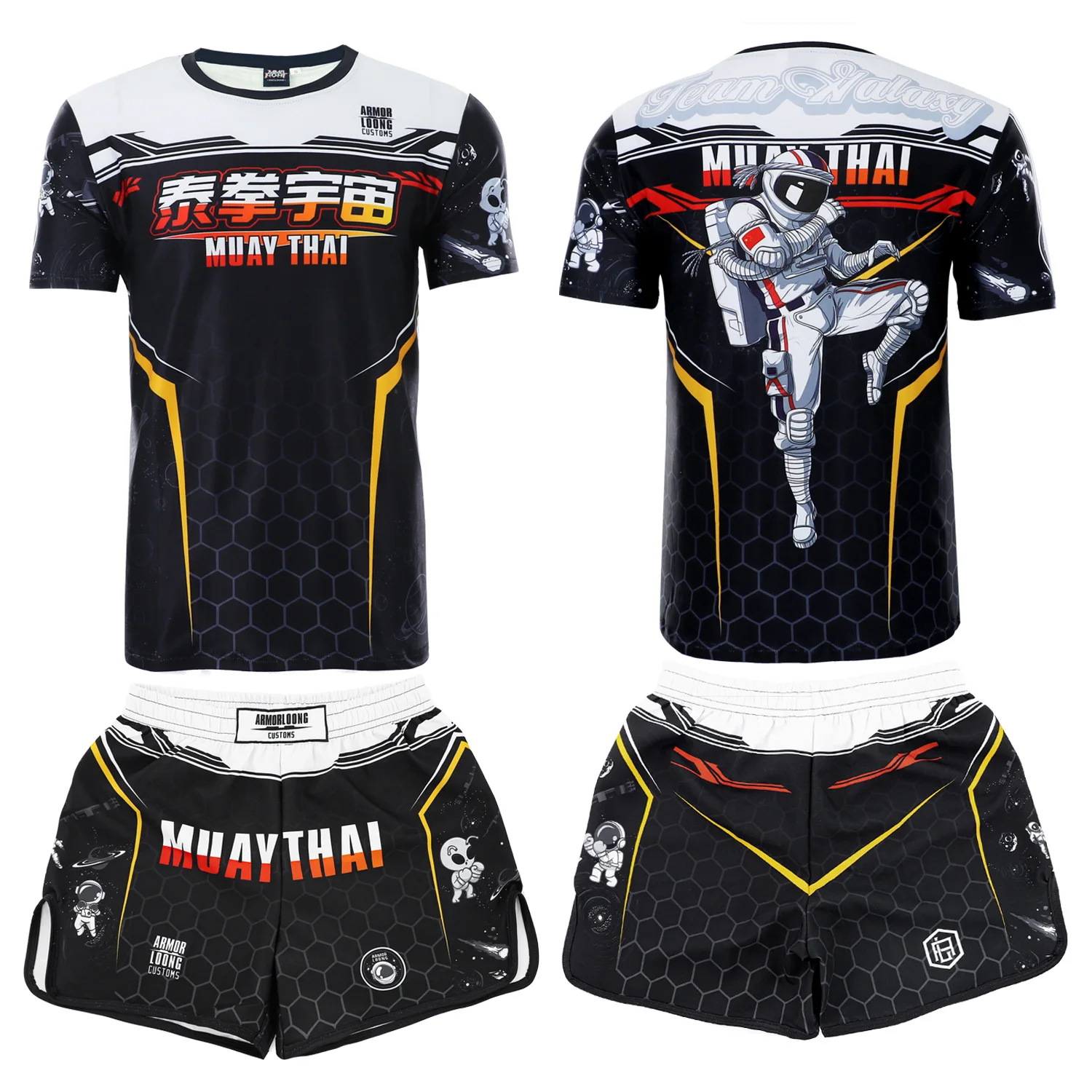 

Muay Thai Shorts MMA T Shirt Set Rashguard Jiujitsu Kickboxing Shirts Boxing Shorts Training Competition Fight Martial Arts Suit