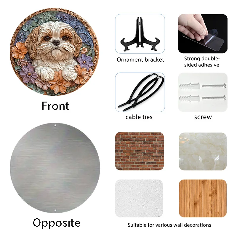Customizable Circular Aluminum Pet Memorial Decoration Premium Quality Pet Souvenir Tombstone for Dogs