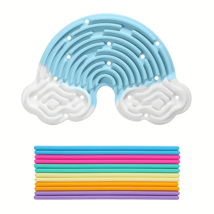 Colorful Silicone Sensory Activity Board for Kids, Double-Sided Busy Board for Fine Motor Skill Development & Interactive Play