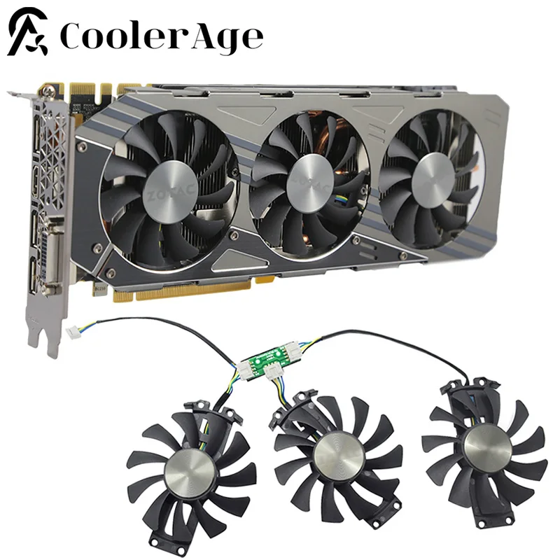 Nuovo 75Mm Ga81S2U Gpu Video Card Cooler Ventola Di Ricambio Per Zotac Geforce Gtx 970 980 Amp Schede Grafiche Raffreddamento Ventole