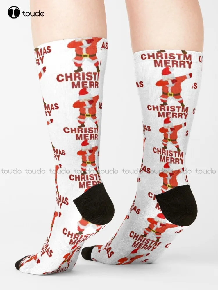 

Santa Dab Father Christmas Snow Socks Hiking Socks Men Street Skateboard Socks Harajuku 360° Digital Print Gd Hip Hop Retro Art