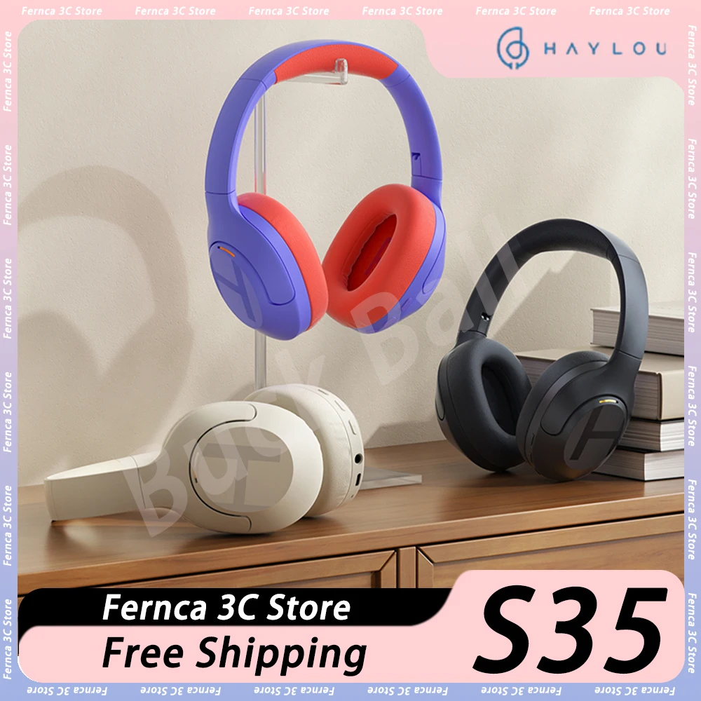 

HAYLOU S35 ANC Wireless Headphones Bluetooth 5.2 42dB Over-ear Noise Cancellation Headsets 40mm Driver 60H Playtime Earphones