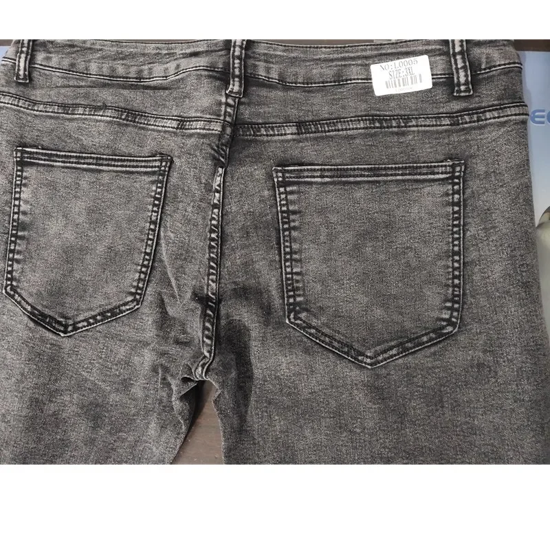Biker Jeans Men's Distressed Stretch Ripped Biker Jeans Men Hip Hop Slim Fit Holes Punk Zipper Pure Color Denim Pants ripped patchwork jeans,ripped jeans