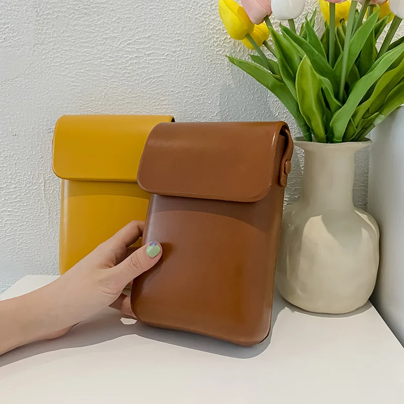 

Korea Crossbody Bags Women Mini PU Leather Shoulder Purses and Handbags for Ladies Simple Solid Designer Phone Bag High Quality
