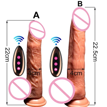 Soft Realistic Dildo Vibrator Electric Heating Vibrating Big Huge Penis G Spot Sex Toys for Women USB Rechargeable Wireless Dick 4