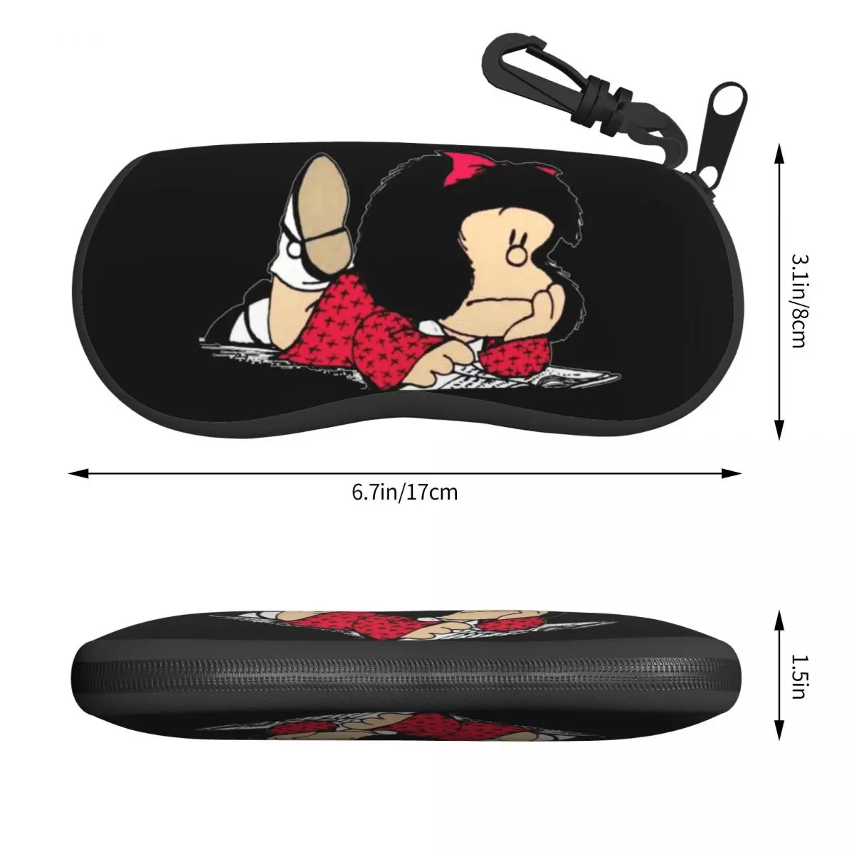 Cute Mafalda Shell Eyeglasses Protector Cases Cute Sunglass Case Argentine Cartoon Quino Comic Glasses Pouch