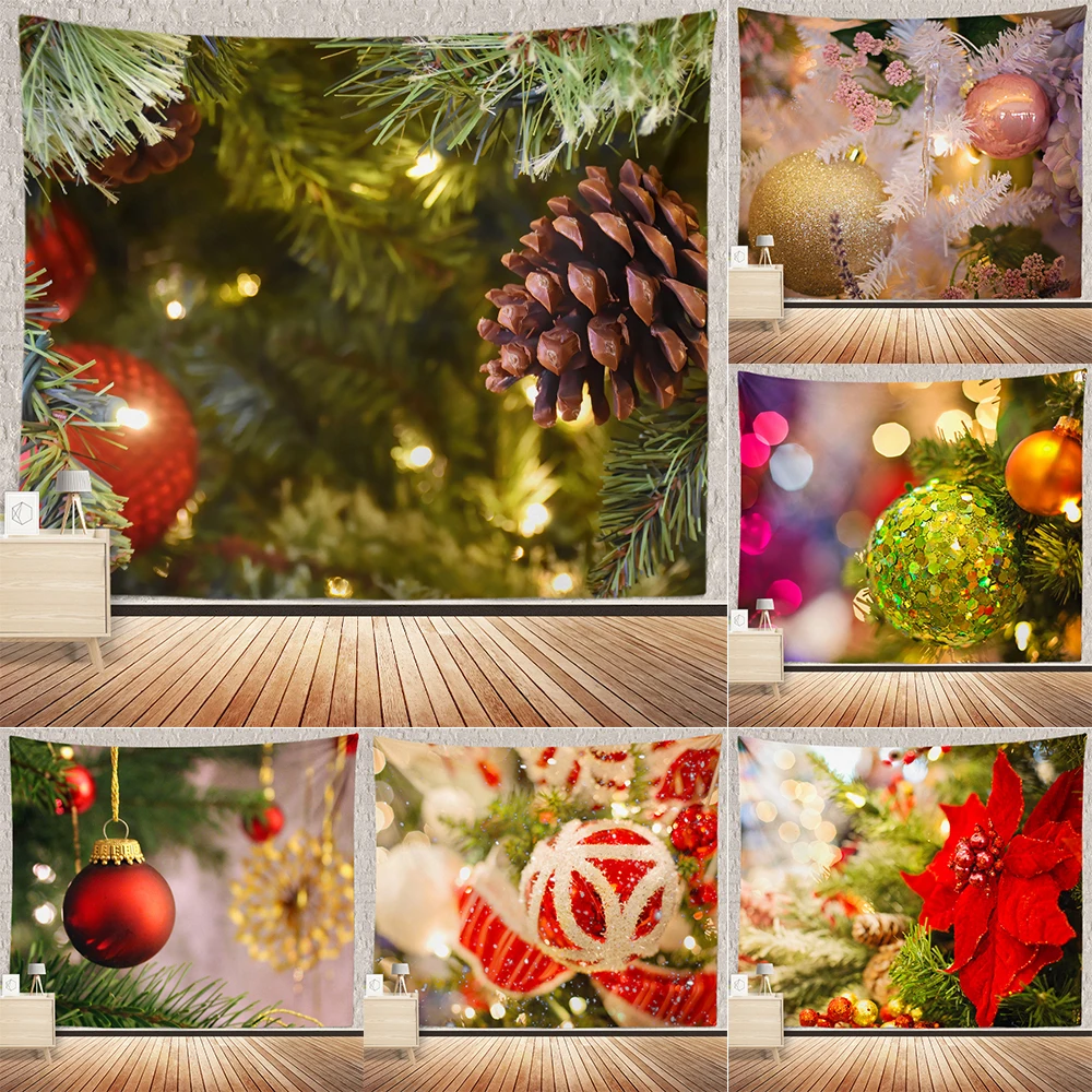 

Christmas tree decoration gift printed pattern tapestry home living room bedroom wall background cloth