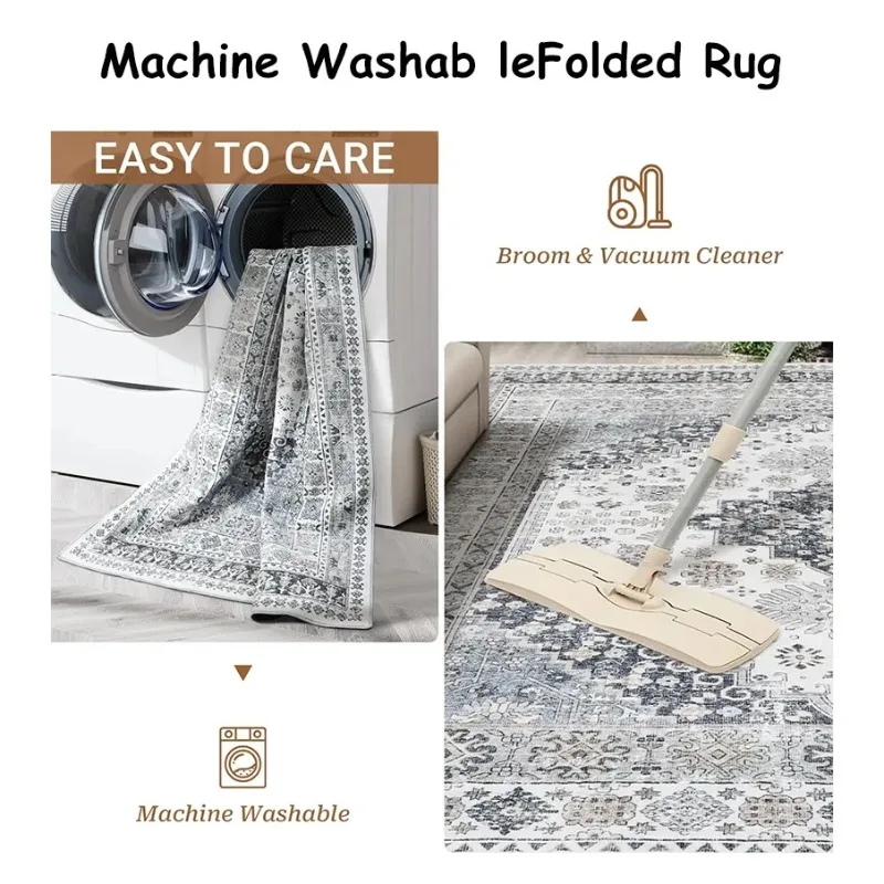 Retro Living Room Carpet Large Area Butterfly Floral Print Bedroom Rug Machine Washable Non-slip Coffee Table Sofa Mats Alfombra