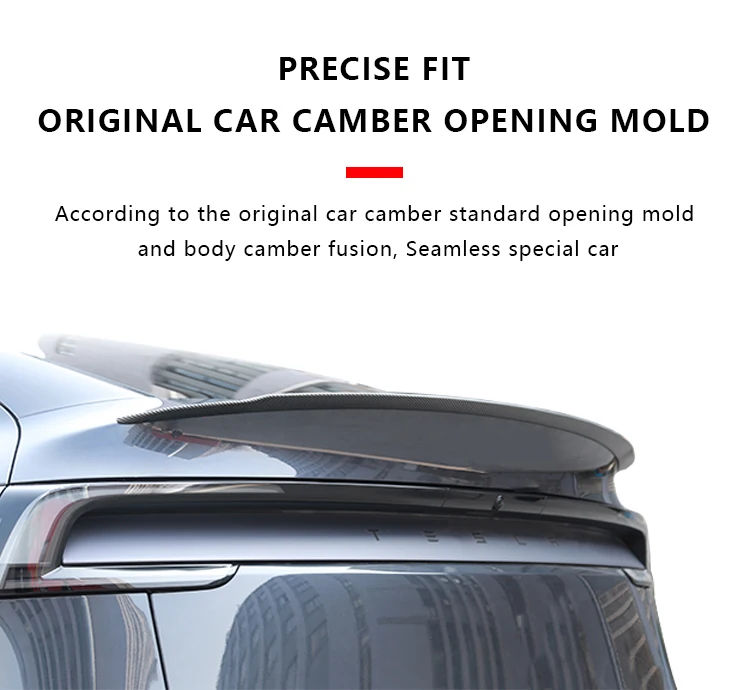 For Tesla Model Y Juniper 2025 Spoiler ABS Carbon Fiber Rear Trunk Wing Lip Auto Exterior Accessories Car Modification Parts