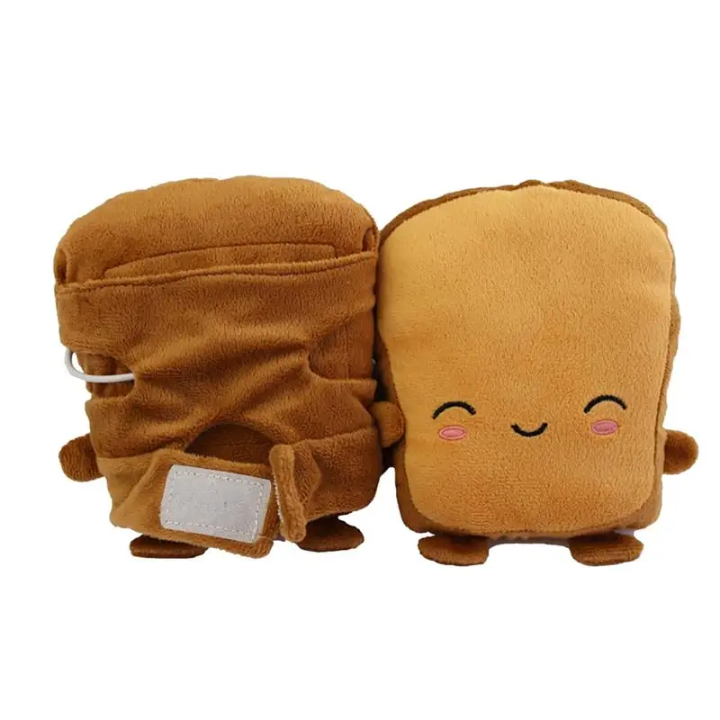 

1Pair USB Cute Panda Toast Shape Warm Gloves Heated Hand Warmer Heating Half Finger Winter Warm Gloves For Office Christmas Gift