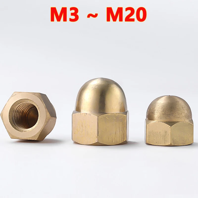 

Brass Cap Hex Nuts Decorative M3 M4 M5 M6 M8 M10 M12 M14 M16 M18 M20 Dome Head Cover Semicircle Acorn Nut