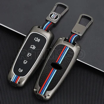 Alloy silica Gel Car Key Cover Case Key Ring for Ford Kuga Edge Escape Focus C Max Explorer Taurus 5 Button Remote Shell