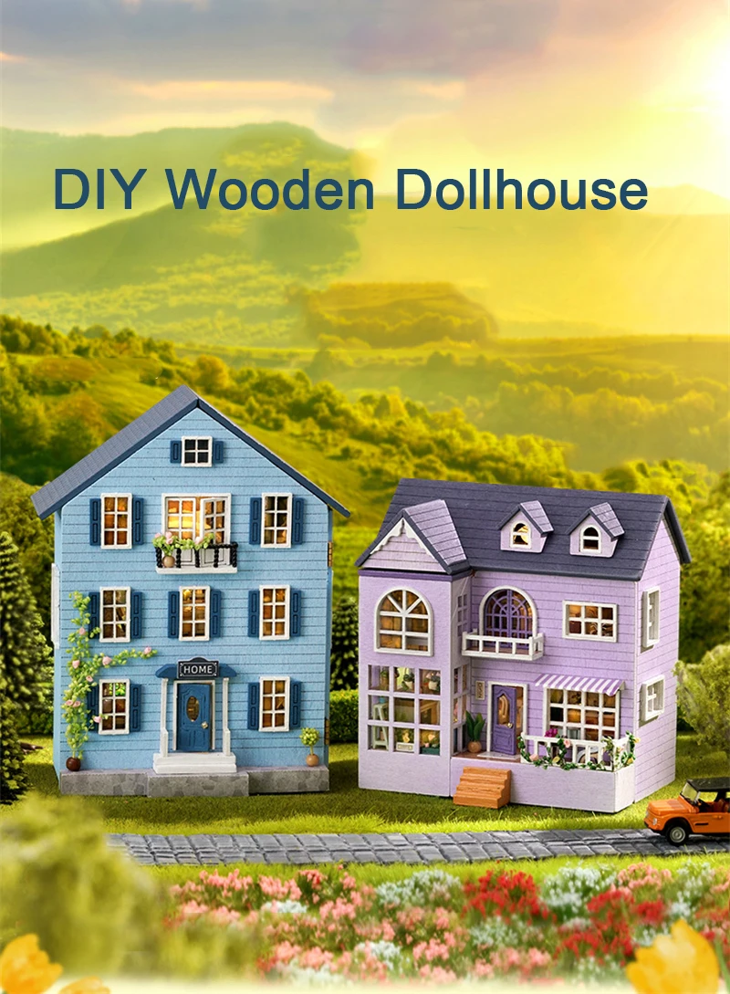 Kawaii DIY Mini Wooden Cottage Dollhouse