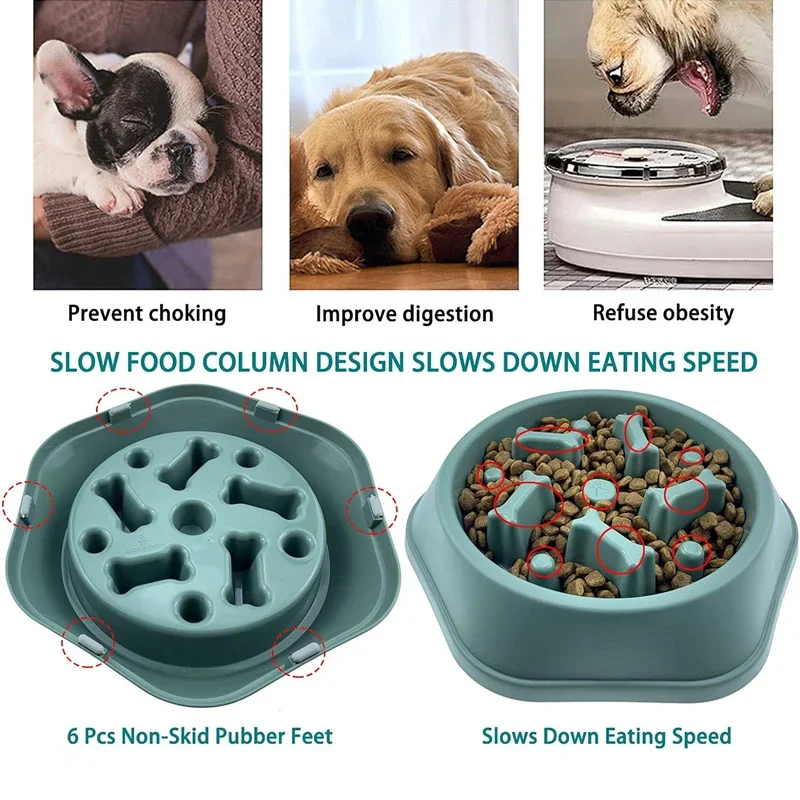 Slow Feeder Dog Bowl Anti-choking Puppy Food Bowl Anti-slip Pet thumbnail 6