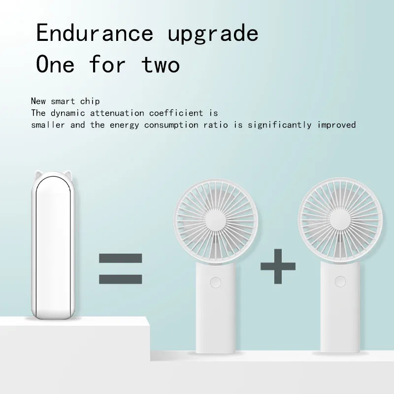3-speed Adjustable Handheld Fan USB Charging Portable Mini Fan Power Bank 2-in-1 Folding Summer for Sports Travel Work Use