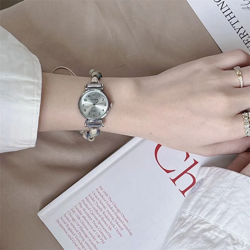 Elegant Braided Ceramic Watch Bracelet for Women High-end Pull-out Ladies Quartz Wristwatches Girls Gifts