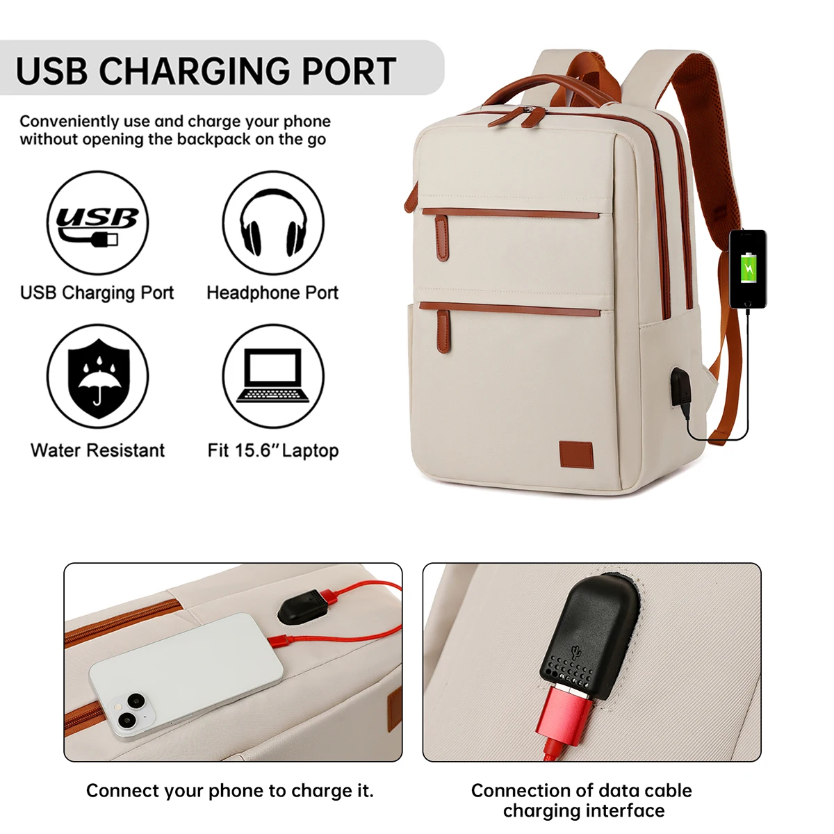 Large-Capacity Travel Multi-Functional Backpack, College Student Bag, Women's Carry-On Bag, No Checked-In Luggage, Computer Business Bag for Men