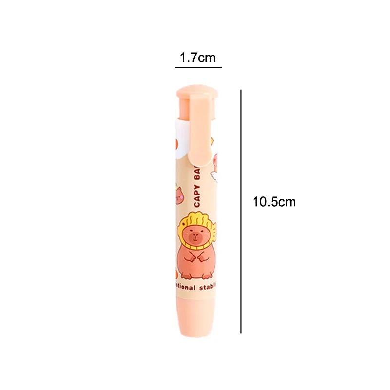 Random 1pc Kawaii Capybara Press The Eraser Clean Mess Free Cartoon Stationary Office Student Rubber Eraser Gift School Supplies 6