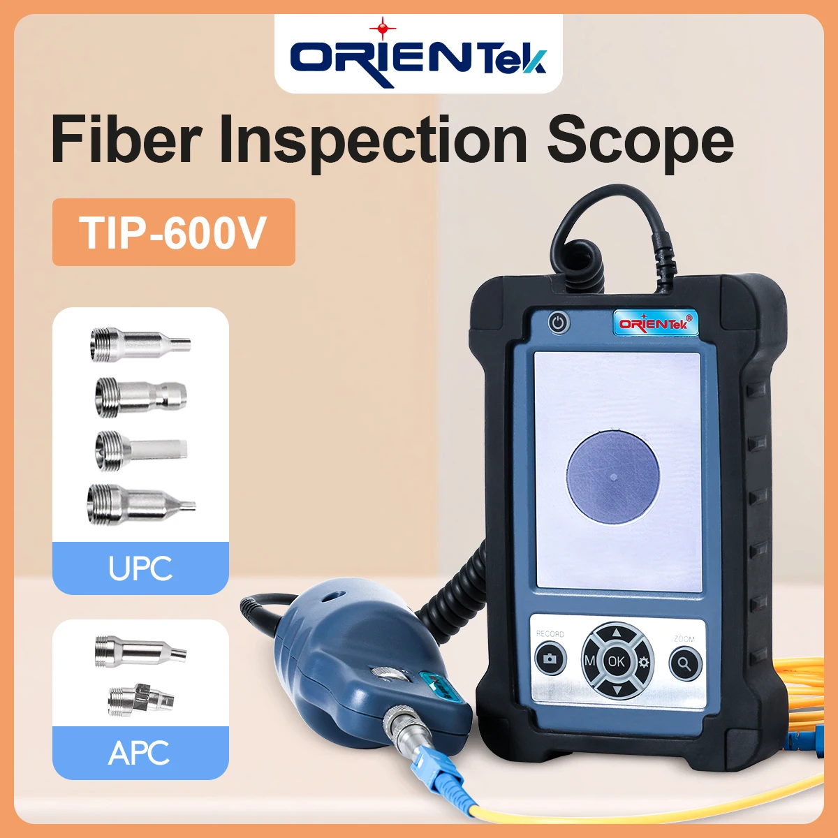 Ientek TIP-600V光ファイバー検査顕微鏡、繊維検査スコープ、光 