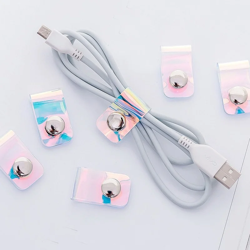 레이저 PVC 휴대용 포장 USB 라인 케이블 이어폰 보호기 홀더 패키지, 여성 남성 여행 액세서리