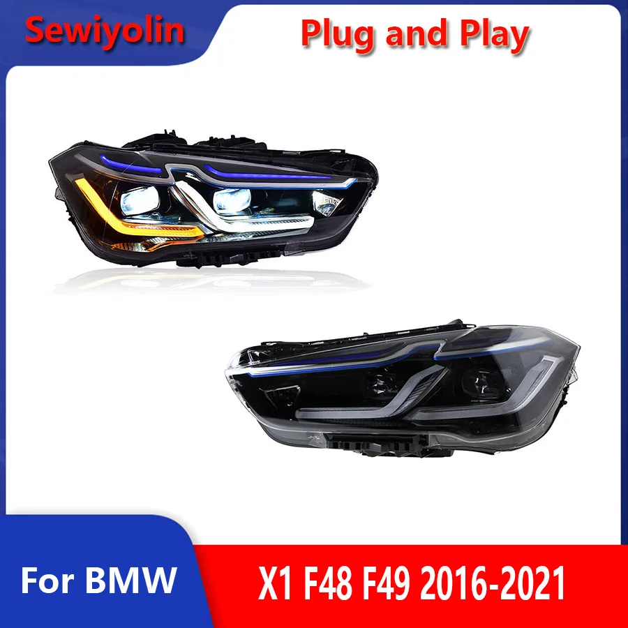 

Car Accessories Auto Headlights led For BMW X1 F48 F49 2016-2021 DRL Fog Brake Lamp Assembly Tuning Lights Plug And Play