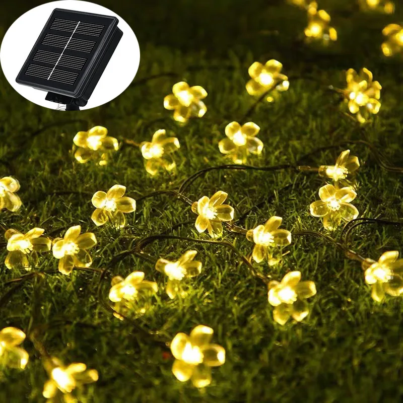 

Solar Garden Light Outdoor Led Flower Lighting Fairy String Lights Christmas Chain Lamp Blossom Festoon Party Home Decoration