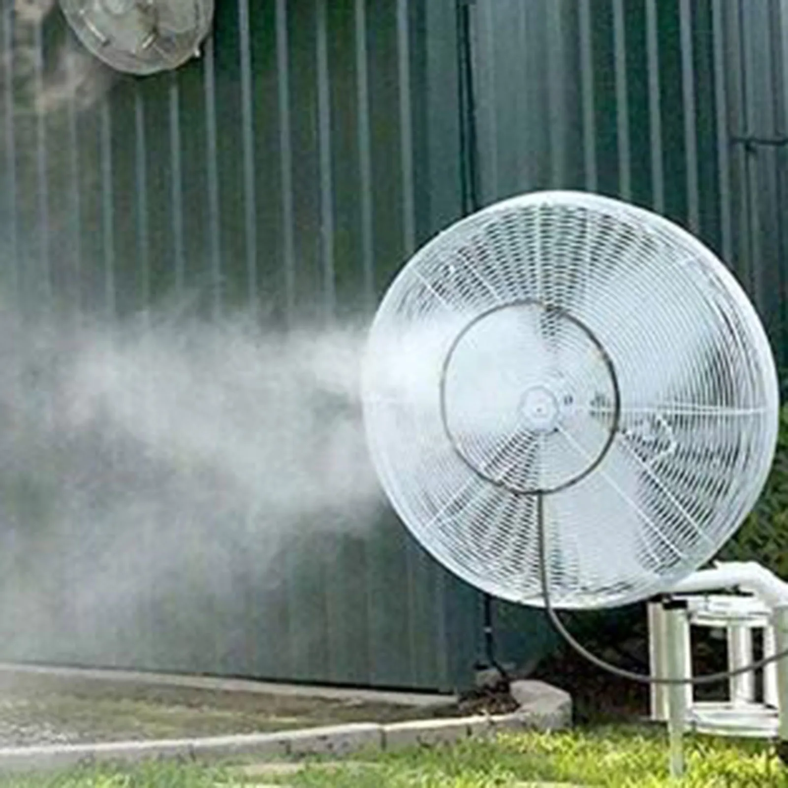 Bigmeta Ventilator-Nebel-Set Vormontiert – 7,8 M Nebelleitung, 5 Messingdüsen – Kühlung Für Terrasse & Garten