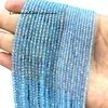 2 3 4MM Faceted Natural Stone Blue Topaz Loose Round Spacer Beads for Jewelry Making Diy Earrings Bracelet Charms Accessories 1