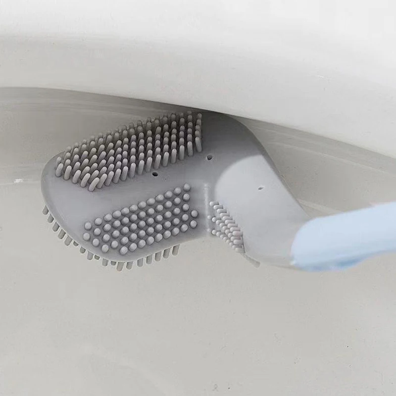 Enhanced Silicone Curved Bathroom Toilet Brush