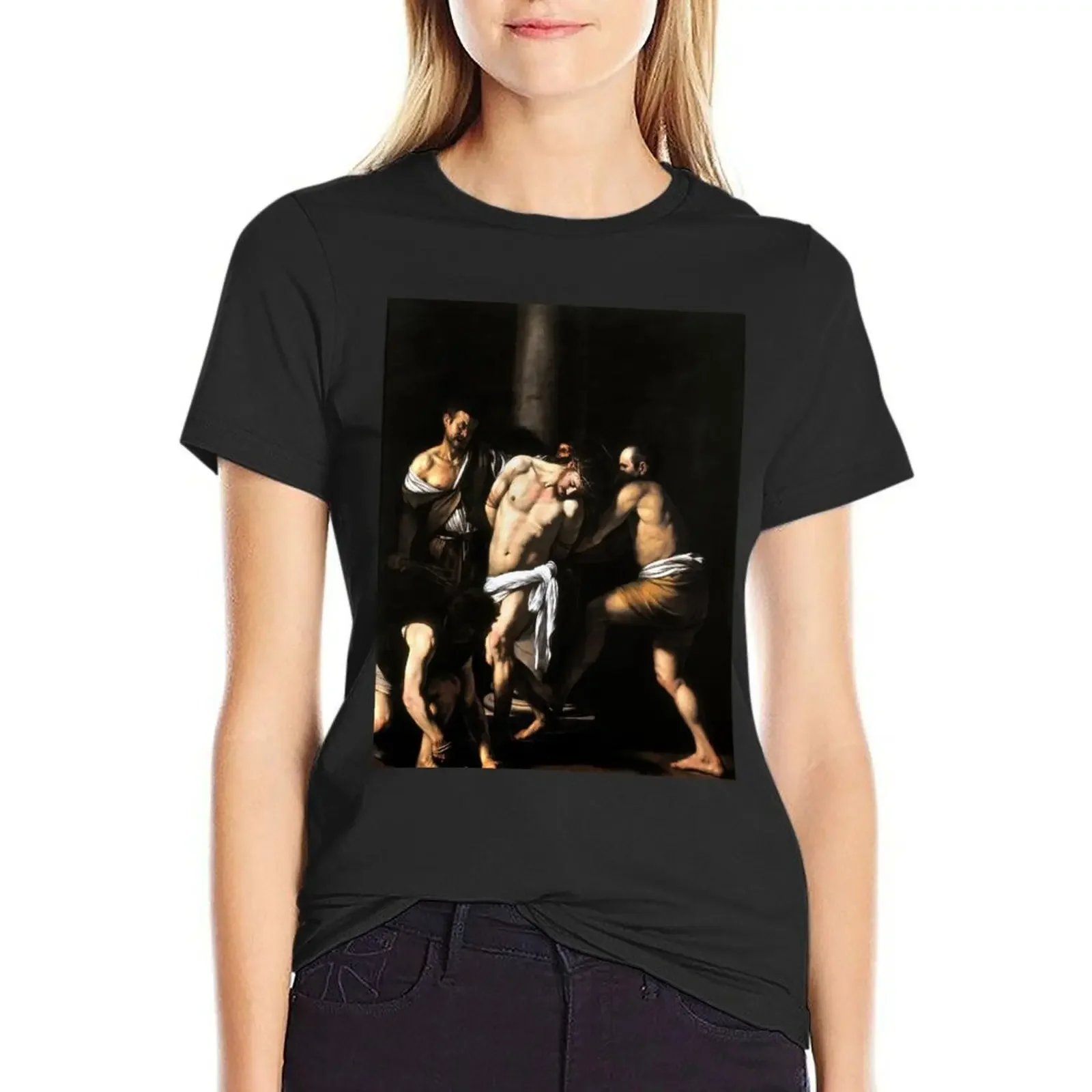 

Caravaggio The Flagellation of Christ T-Shirt lady clothes summer clothes black t-shirts for Women