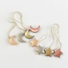 Metal Star And Moon Combination Curtain Magnetic Buckle Strap No Punching Free Installation Moon Shape Curtain Buckle 2