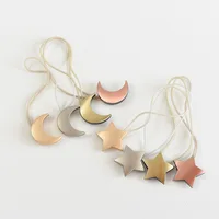 Metal Star And Moon Combination Curtain Magnetic Buckle Strap No Punching Free Installation Moon Shape Curtain Buckle 2