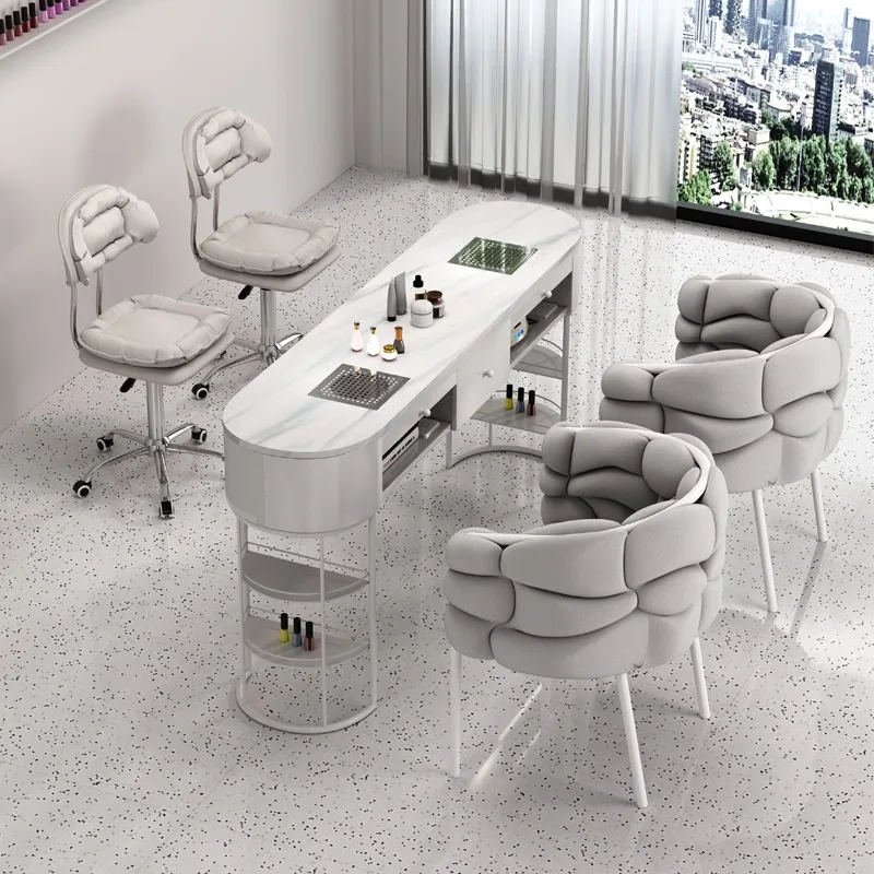 Forniture Tavolo per unghie professionale Attrezzatura per la conservazione Tavolo per unghie per reception di lusso Mobili per manicure Mesa regolabili nordici - immagine 3