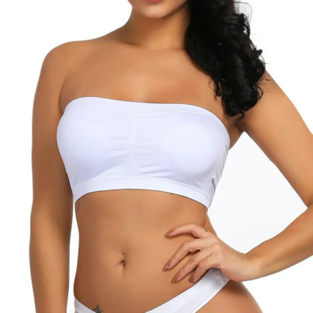 

Plus Size Strapless Bra Women Tube Top Sexy Seamless Bralette Bandeau Top Wrap Bra Ladies Bustier Crop Top Invisible Bra