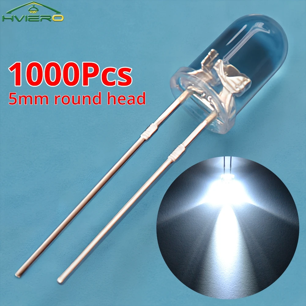 1000PCS5mmSuperBrightWaterClearDiodeLedEmittingBulbRoundLampBeadsAdvertisementPlacardAtmosphereDecorationLight-AliExpress39
