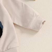 Citgeett-Sweat-shirt brodé à manches longues pour tout-petit garçon, tenues d'automne, ensemble de pantalons solides, vêtements de printemps et d'automne 6