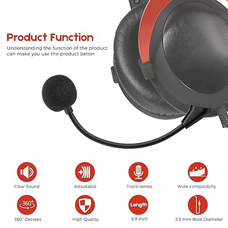 

Game Microphone for Cloud Pro Headphone Computer PC Mic Bendable Microphones Wide Application Perfect Accessory for Game