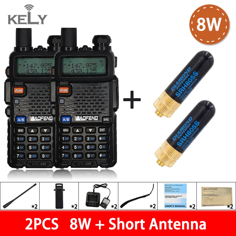 military walkie talkie BaoFeng UV5R Walkie Talkie 2PCS Powerful Two Way CB Radio UV-5R Hunting Radio 8W Baofeng Walkie Talkie UV-9R UV-82 UV-8HX UV-XR midland two way radios Walkie Talkie