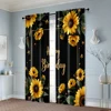 2pcs, Curtains Digital Printed 2D print Sunflower Happy Birthday Durable 100% Polyester Fabric (without rod) Room Decor Use for 6