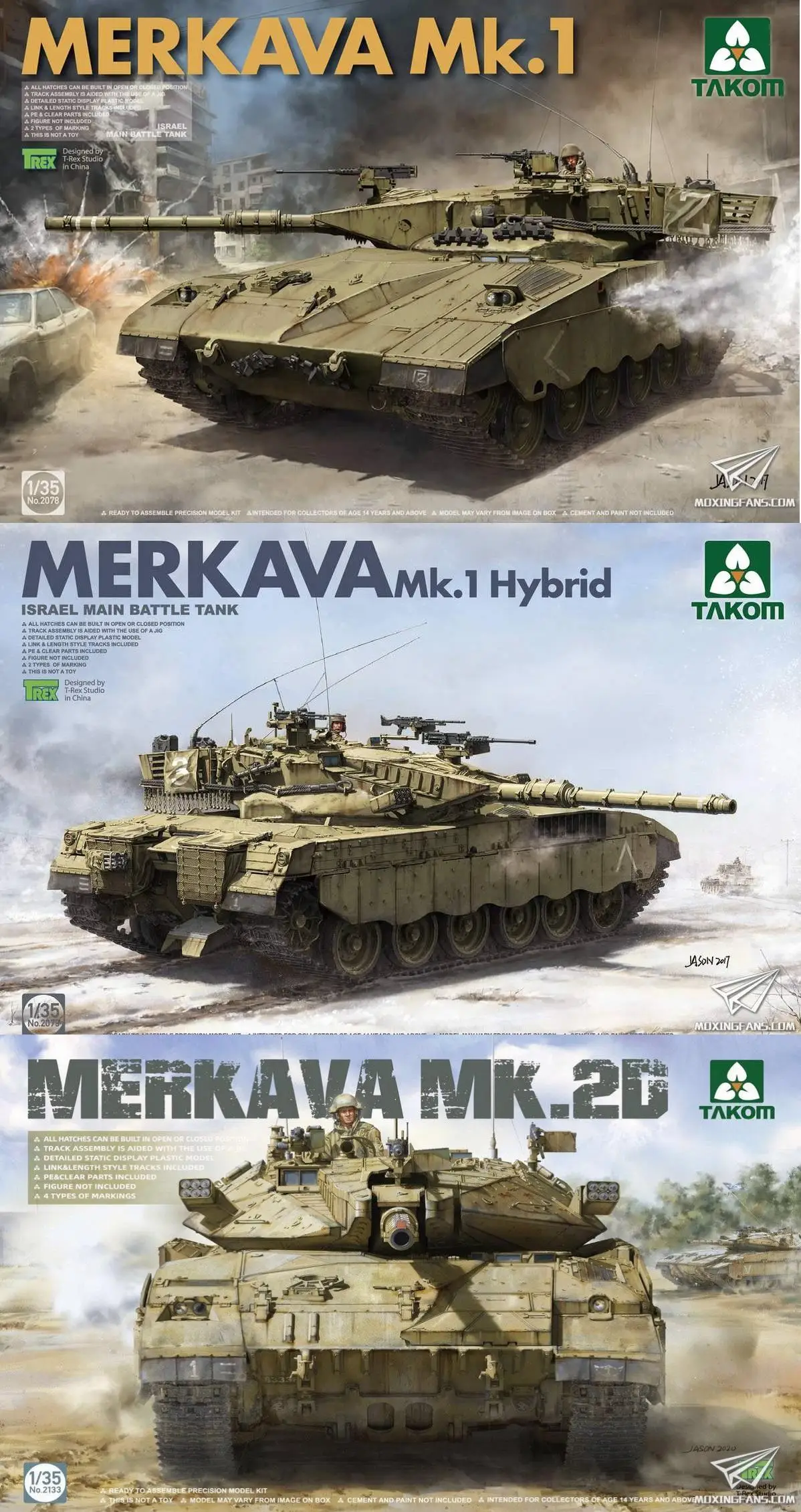 Takom 2078 & 2079 & 2133 1/35 Merkava Mk.1 & Merkava Mk.1 Hybrid & Merkava Mk.2D Kit Modello Serbatoio