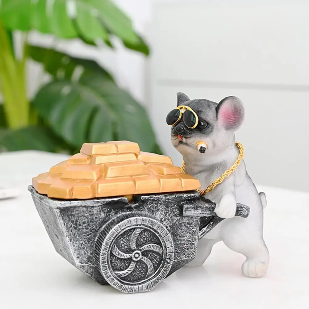 

Fun Ashtray Miniature Sculpture Charming Dog-shaped Ashtrays Shatterproof Easy to Desktop Decorations for A Fun Adorable Smoking